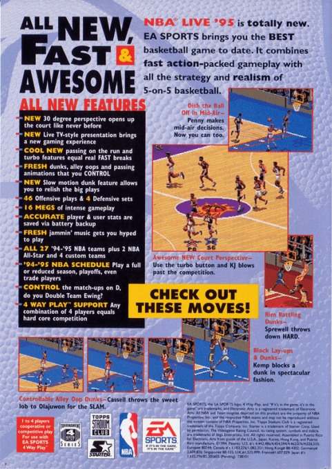 NBA Live 95 — Box back