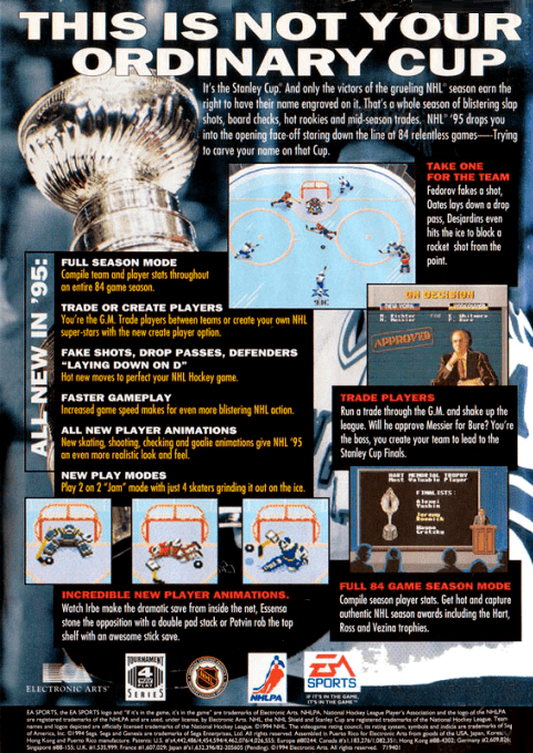 NHL 95 — Box back