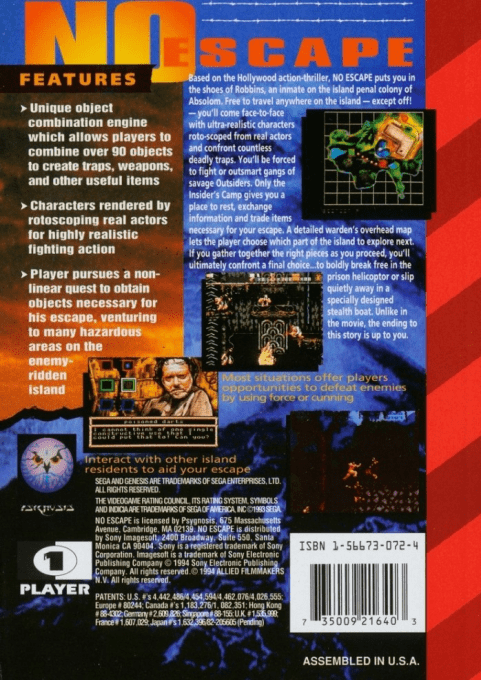 No Escape — Box back