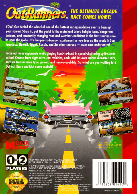 OutRunners — Box back