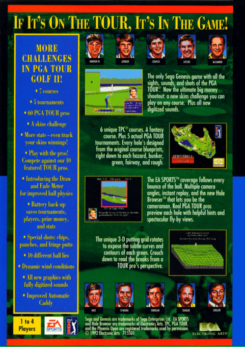 PGA Tour Golf II — Box back