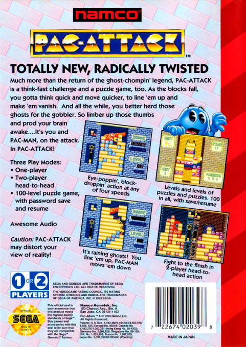Pac-Attack — Box back