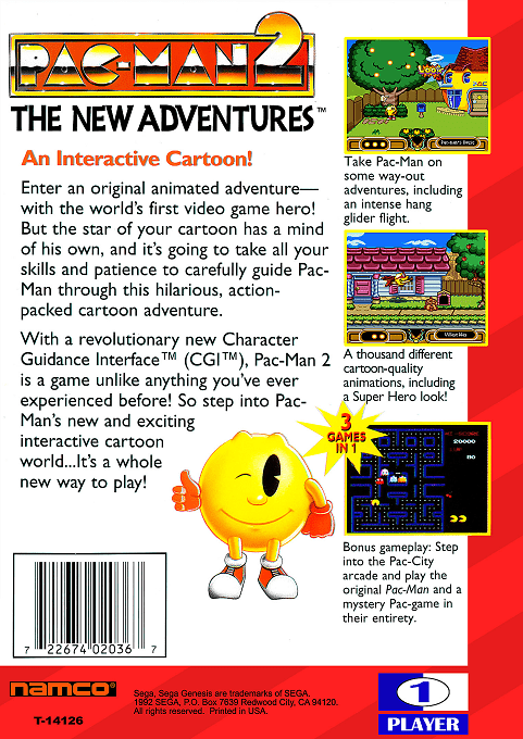 Pac-Man 2 : The New Adventures — Box back