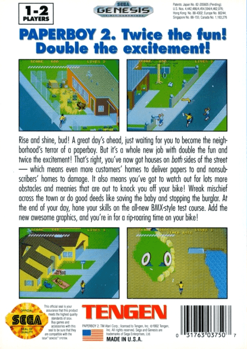 Paperboy 2 — Box back