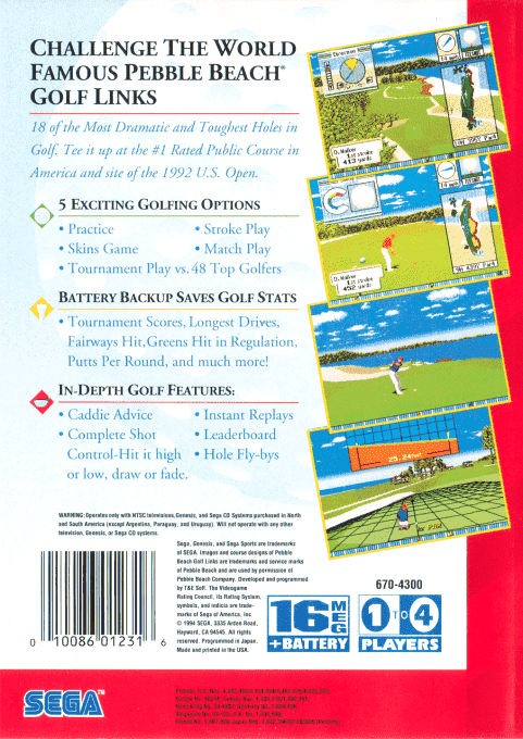 Pebble Beach Golf Links — Box back