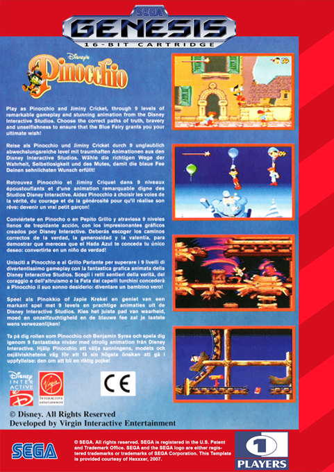 Pinocchio — Box back