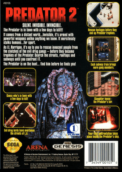 Predator 2 — Box back