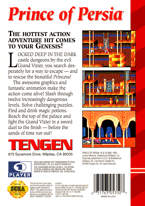 Prince of Persia — Box back