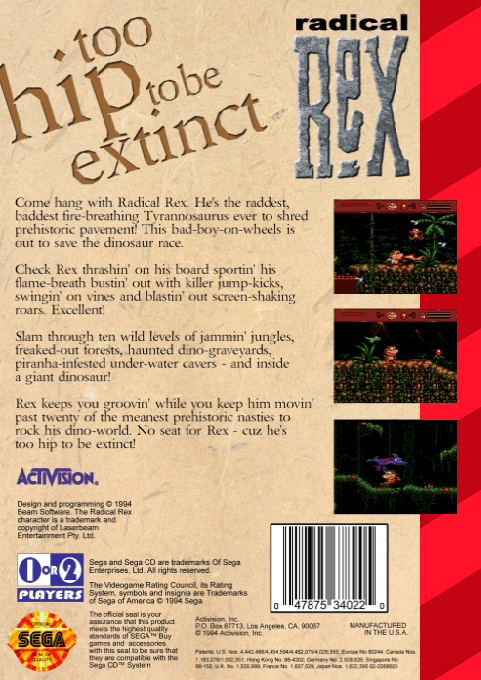 Radical Rex — Box back