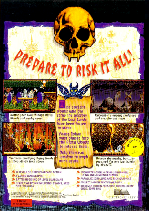 Risky Woods — Box back