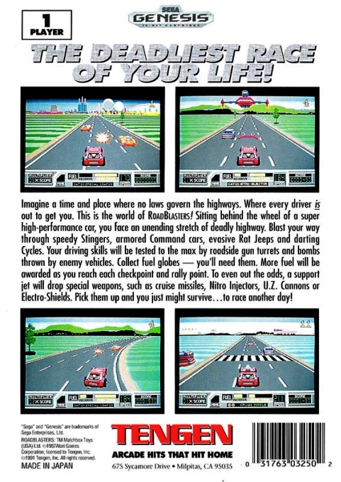 RoadBlasters — Box back
