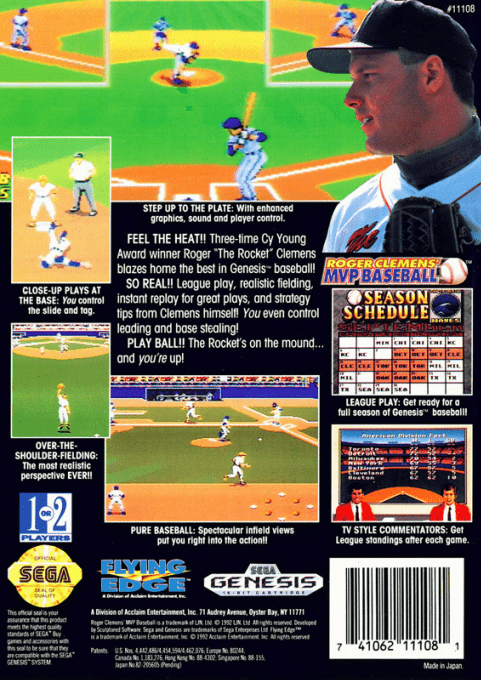 Roger Clemens' MVP Baseball — Box back