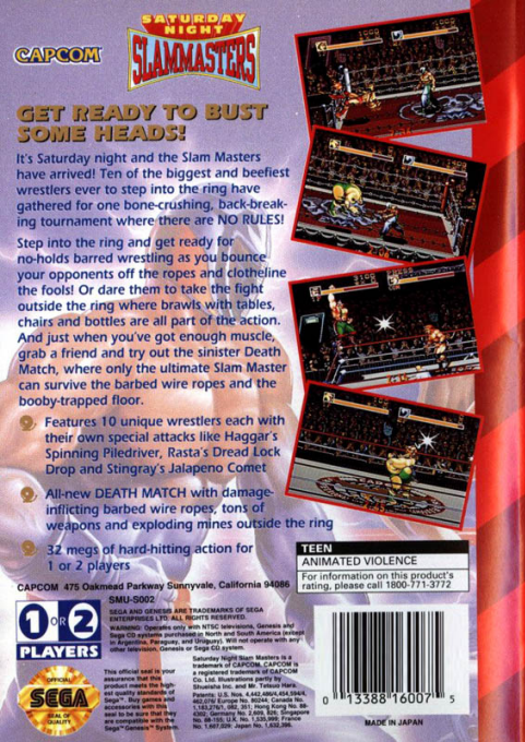 Saturday Night Slammasters — Box back