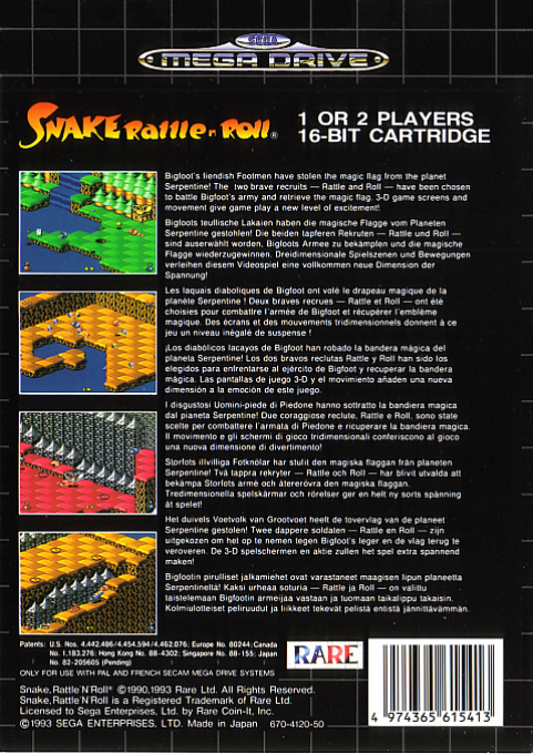 Snake Rattle n Roll — Box back