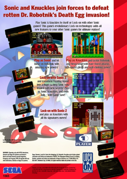 Sonic & Knuckles + Sonic The Hedgehog 2 — Box back