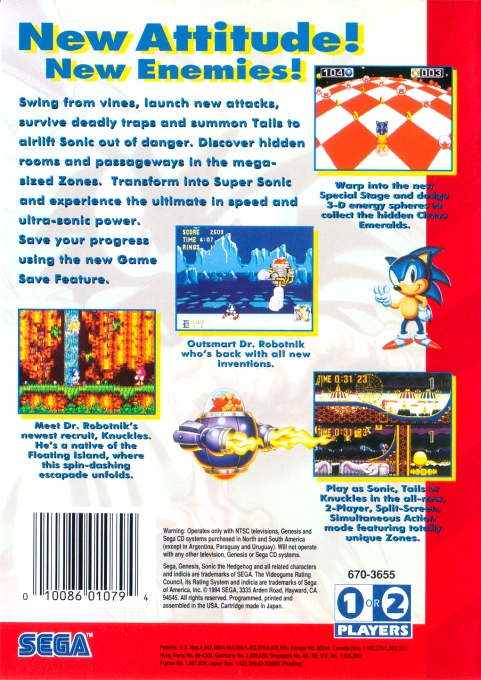 Sonic The Hedgehog 3 — Box back