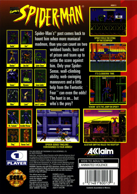 Spider-Man — Box back