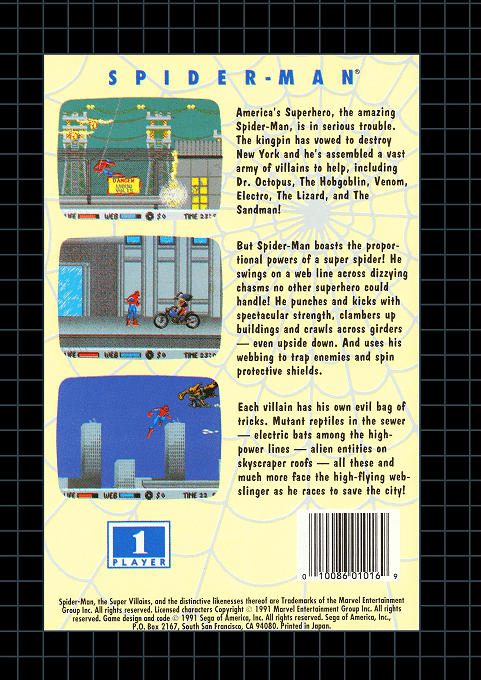 Spider-Man Vs. The Kingpin — Box back