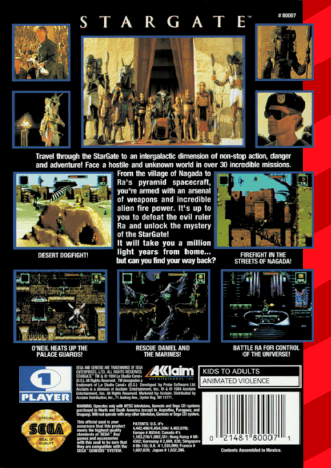 Stargate — Box back