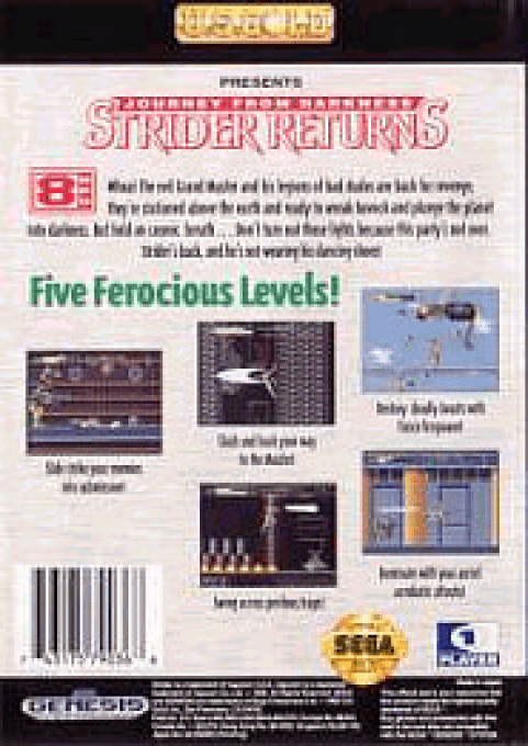 Strider Returns : Journey from Darkness — Box back