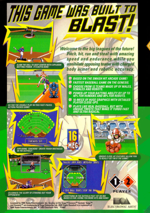 Super Baseball 2020 — Box back
