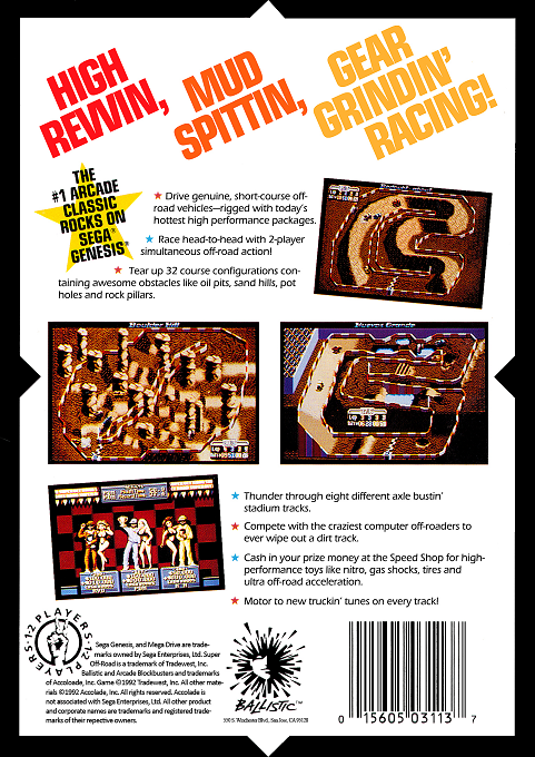 Super Off Road (Homebrew) — Box back