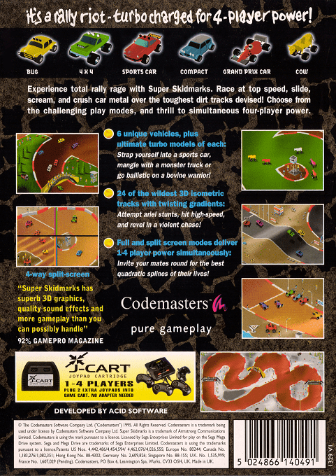 Super Skidmarks — Box back