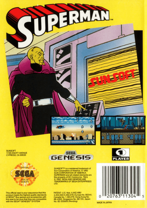 Superman — Box back