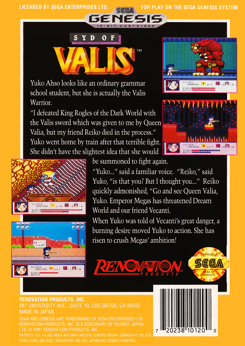 Syd of Valis — Box back