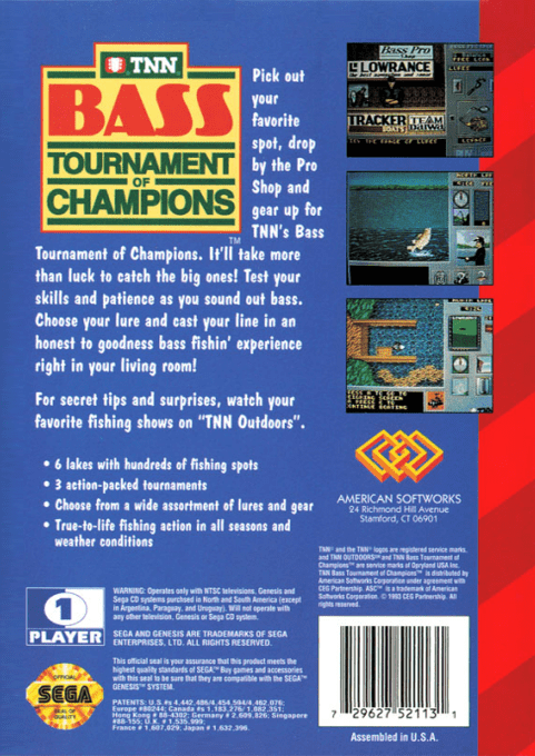 TNN Bass Tournament of Champions — Box back