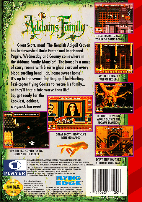 The Addams Family — Box back