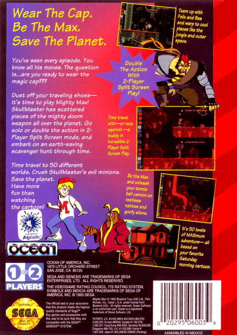 The Adventures of Mighty Max — Box back