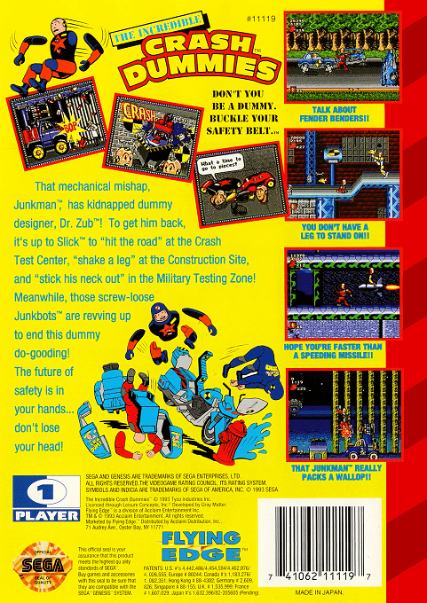 The Incredible Crash Dummies — Box back