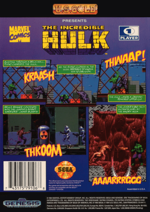 The Incredible Hulk — Box back