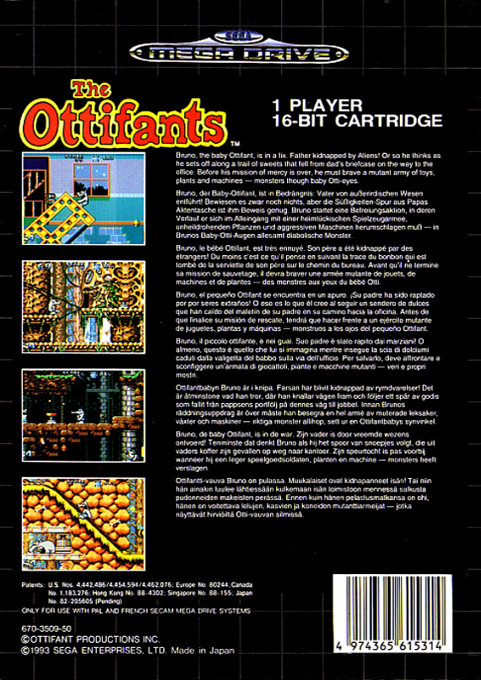 The Ottifants — Box back