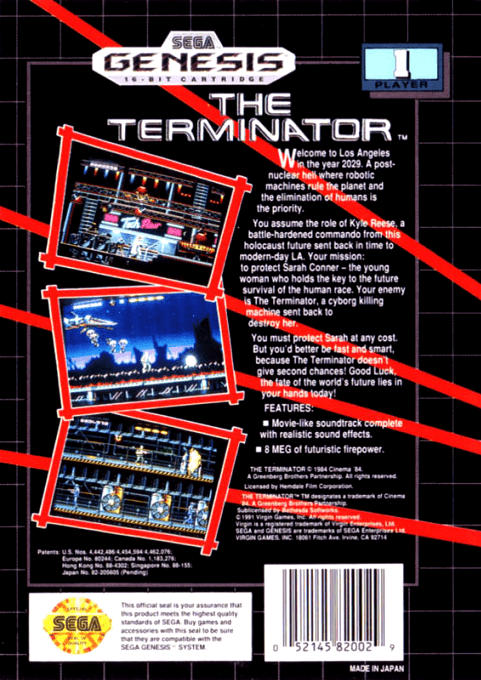 The Terminator — Box back