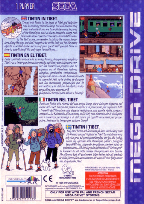 Tintin in Tibet — Box back