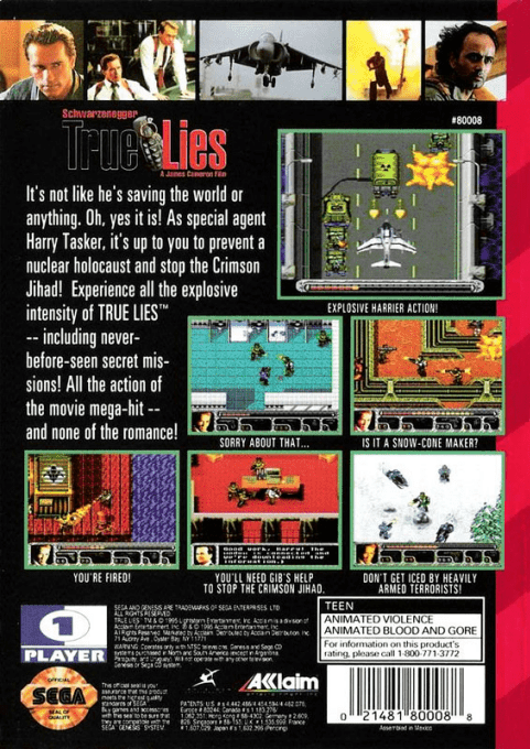 True Lies — Box back