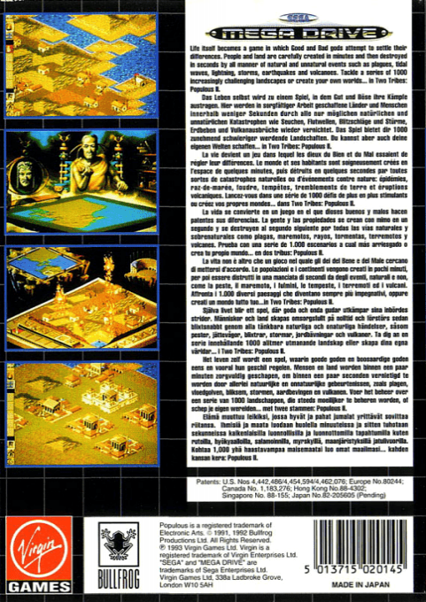 Two Tribes : Populous II — Box back
