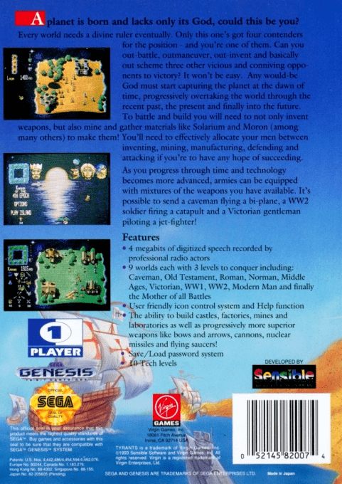 Tyrants : Fight through Time — Box back