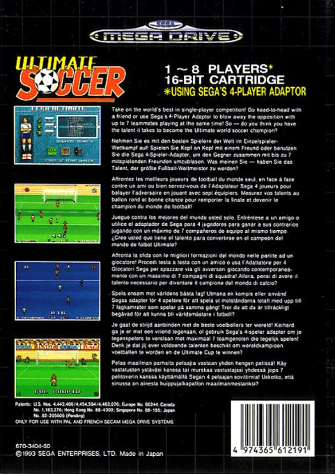 Ultimate Soccer — Box back
