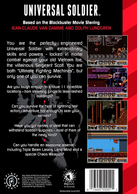 Universal Soldier (Homebrew) — Box back