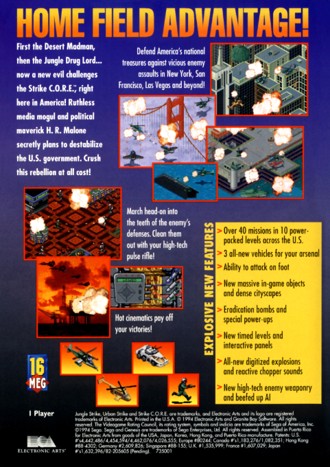 Urban Strike — Box back