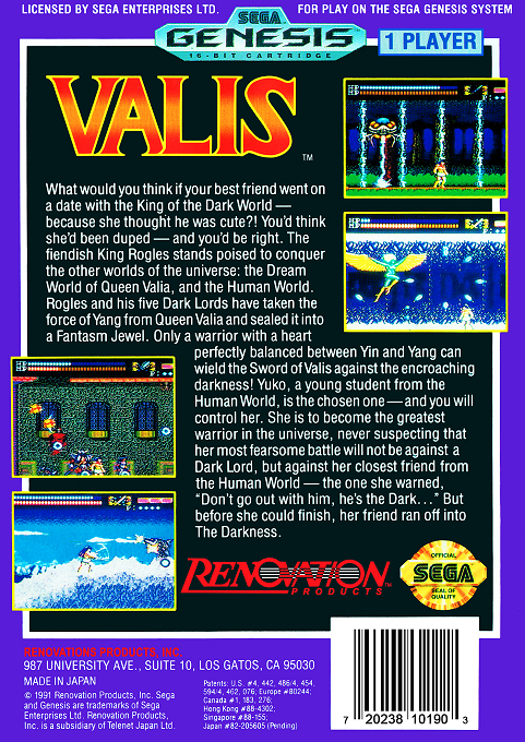 Valis — Box back