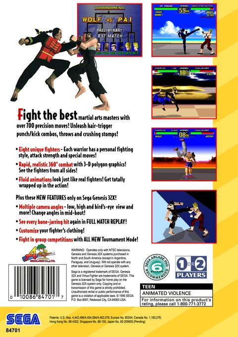 Virtua Fighter — Box back