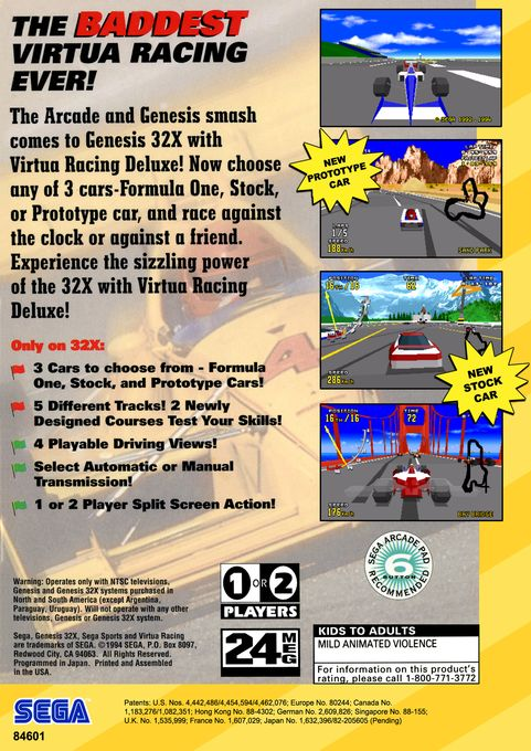 Virtua Racing Deluxe — Box back