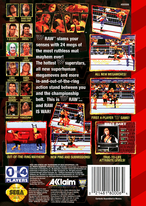 WWF Raw — Box back