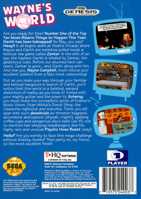 Wayne's World — Box back