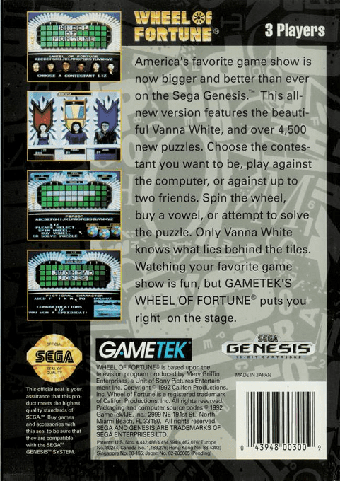 Wheel of Fortune — Box back