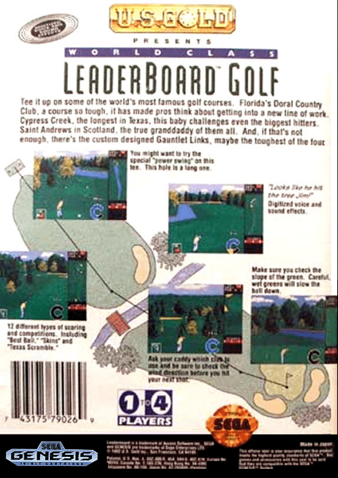 World Class Leaderboard Golf — Box back
